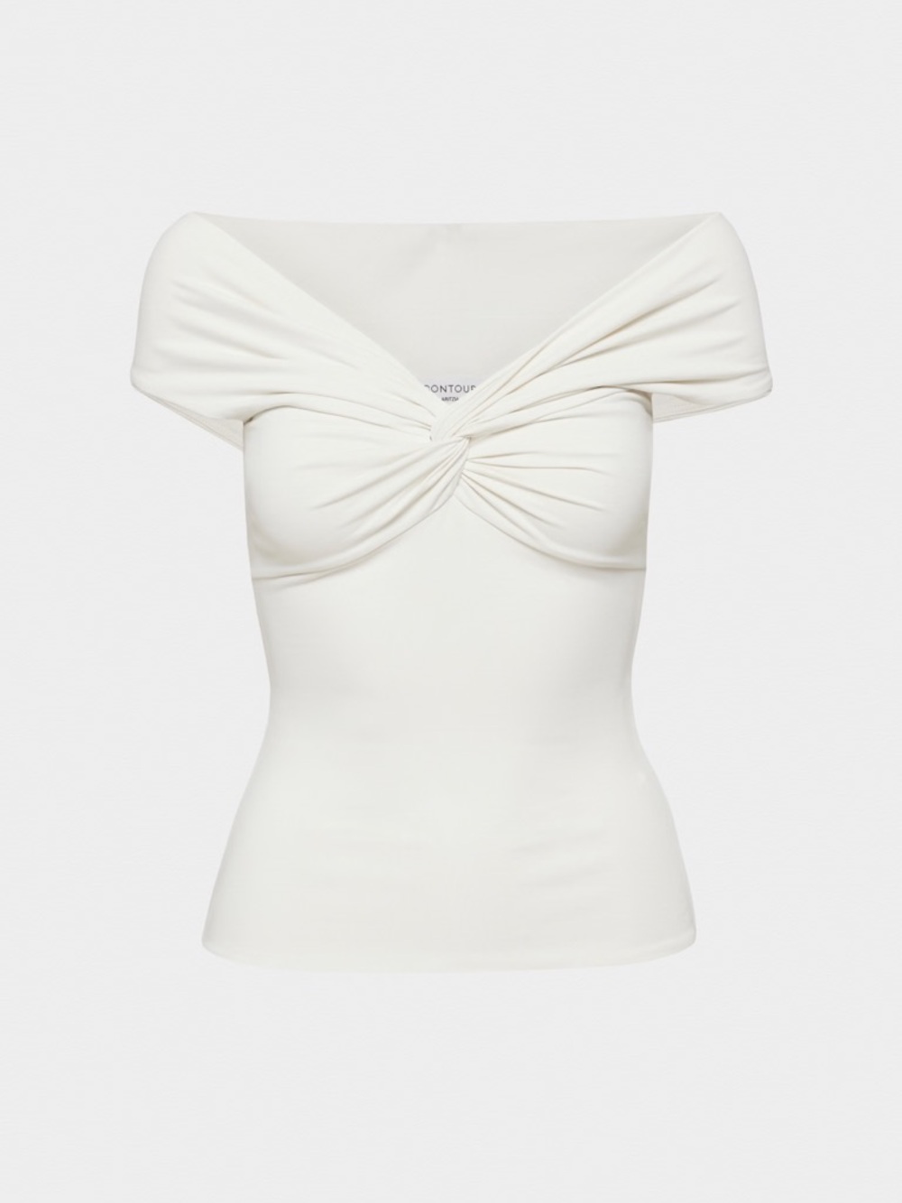 Babaton Contour Off-Shoulder Twist Front Women's Top - White